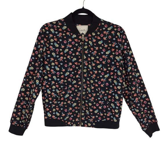 Sybilla Collection Floral Bomber Jacket Sz S Multicolor Zip-Up Lightweight Women - Picture 1 of 12